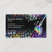 Carte De Visite Modern Chic Maid Cleaning House Holograph Leopard (Dos)