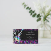 Carte De Visite Modern Chic Maid Cleaning House Holograph Leopard (Debout devant)