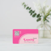 Carte De Visite Modern Chic Retro Groovy Pink Loyalty Card (Debout devant)