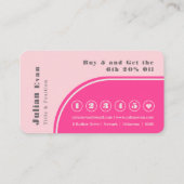 Carte De Visite Modern Chic Retro Groovy Pink Loyalty Card (Dos)