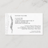 Carte De Visite Modern Chiropractic Massage Therapy (Dos)