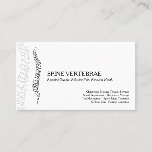 Carte De Visite Modern Chiropractic Massage Therapy (Devant)