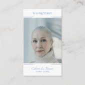 Carte De Visite Modern Classic Photo In Loving Memory Prayer Card (Devant)