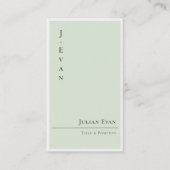 Carte De Visite Modern Clean Chic Sage Green Scannable QR Code (Devant)