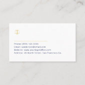 Carte De Visite Modern clean navy blue attorney at law name (Dos)