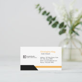 Carte De Visite Modern Clean White Bold Geometric KrypticStudio (Debout devant)