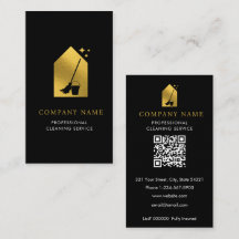 Modern Cleaning Cleaner Service Logo Gold QR Code