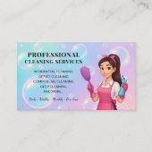 Carte De Visite Modern Cleaning Service Business Card (Devant)