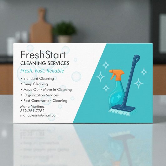 Carte De Visite Modern Cleaning Service Professional