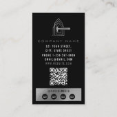 Carte De Visite Modern Construction Black Silver Home Building Lux (Dos)