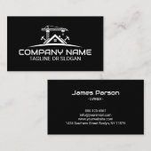 Carte De Visite Modern Construction Crane Hammer House Logo (Devant / Derrière)