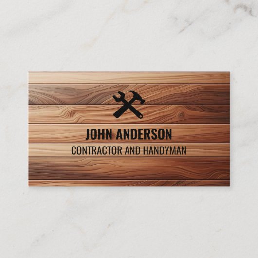 Carte De Visite Modern Construction Handyman Contractor Renovation (Devant)