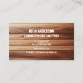 Carte De Visite Modern Construction Handyman Contractor Renovation (Dos)