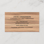 Carte De Visite Modern Construction Handyman Contractor Renovation (Dos)