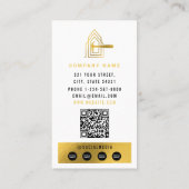 Carte De Visite Modern Construction White Gold Home Building Lux (Dos)