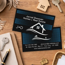 Modern Contemporary Azure Blue White Real Estate