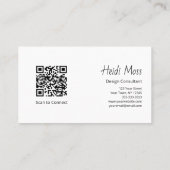 Carte De Visite Modern Contemporary QR code Design Consultant (Dos)