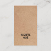Carte De Visite Modern Cool Kraft Paper Black Consultant (Dos)