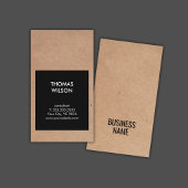 Carte De Visite Modern Cool Kraft Paper Black Consultant