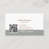 Carte De Visite Modern Cozy Minimalist Gingham Handmade Artisan  (Dos)