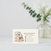 Carte De Visite Modern Cozy Professional House Cleaning (Debout devant)