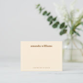Carte De Visite Modern cream color name and text mini notecard (Debout devant)