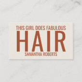 Carte De Visite Modern cream hair stylist typography  (Devant)