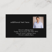 Carte De Visite Modern Custom Text With Photo Church Pastor (Dos)