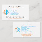 Carte De Visite Modern CUSTOMIZABLE Heating & Cooling (Devant / Derrière)