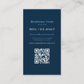 Carte De Visite Modern Dark Grey & Blue Paint Swirl | Custom (Dos)