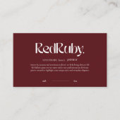 Carte De Visite Modern Dark Red Minimalist Business Card (Devant)