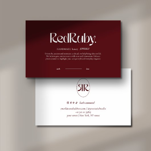 Carte De Visite Modern Dark Red Minimalist Business Card