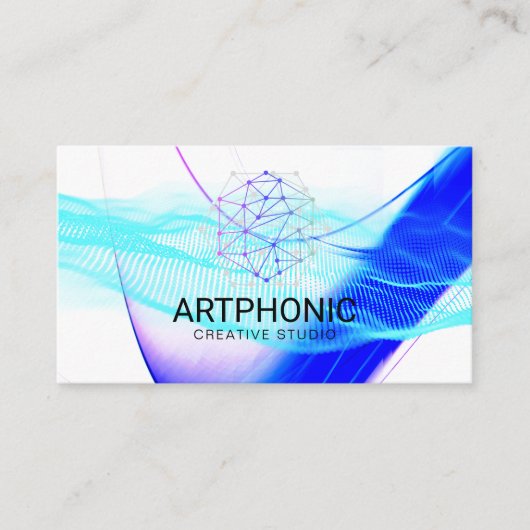 Carte De Visite Modern Digital Sound Wave | Artistic Creative (Devant)