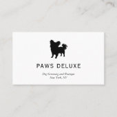 Carte De Visite Modern Dog Grooming Silhouette Logo (Devant)