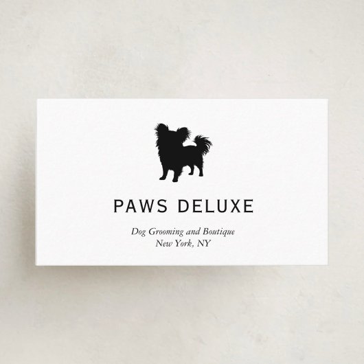 Carte De Visite Modern Dog Grooming Silhouette Logo
