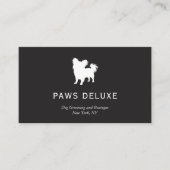 Carte De Visite Modern Dog Grooming Silhouette Logo | Charcoal (Devant)
