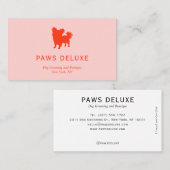 Carte De Visite Modern Dog Grooming Silhouette Logo | Orange (Devant / Derrière)