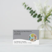 Carte De Visite Modern Dog Walking Services Business Cards (Debout devant)