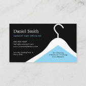 Carte De Visite Modern Dry Cleaning Laundry Hanger Black & Blue (Dos)