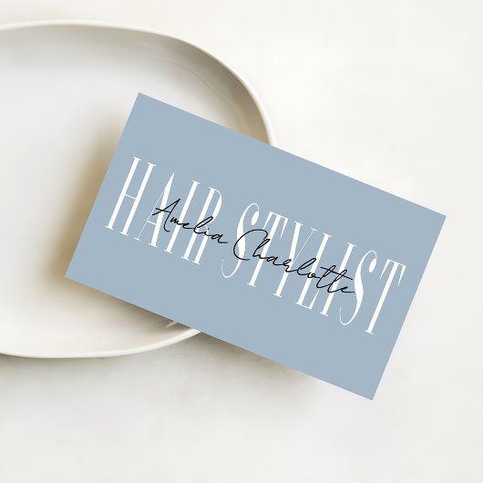 Carte De Visite Modern Dusty blue Hair Stylist Professional