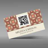 Carte De Visite Modern Earthy Mosaic Interior Designer QR Code