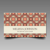 Carte De Visite Modern Earthy Mosaic Interior Designer QR Code
