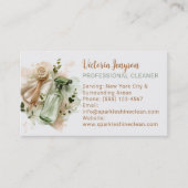 Carte De Visite Modern Eco Cleaner Housekeeping QR Code Minimal (Devant)