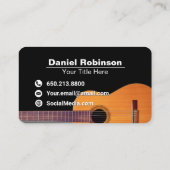 Carte De Visite Modern Elegant Black Music Guitar (Dos)