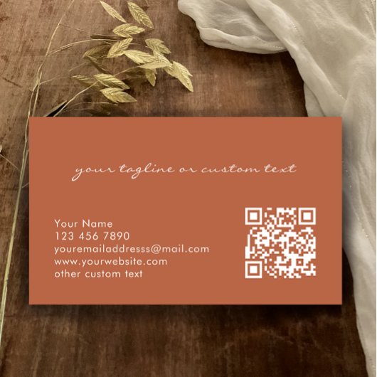 Carte De Visite Modern Elegant Copper QR Code Professional 