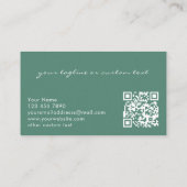 Carte De Visite Modern Elegant Eucalyptus Add Logo QR Code Beauty (Dos)