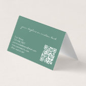 Carte De Visite Modern Elegant Eucalyptus Green Add Logo QR Code (Dos)