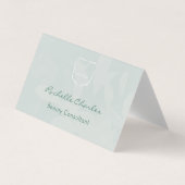 Carte De Visite Modern Elegant Eucalyptus Green Add Logo QR Code (Devant)