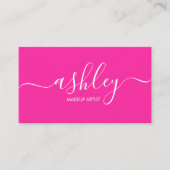 Carte De Visite Modern Elegant Girly Calligraphy Pink (Devant)