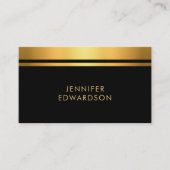 Carte De Visite Modern Elegant gold black professional minimalist  (Devant)